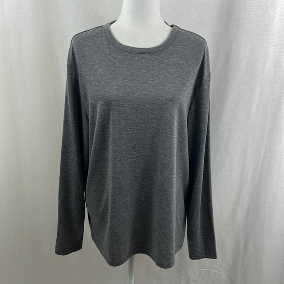 C&C California Gray Viscose Blend Long Sleeve Crew Neck Top Womens Size Large - Picture 1 of 10